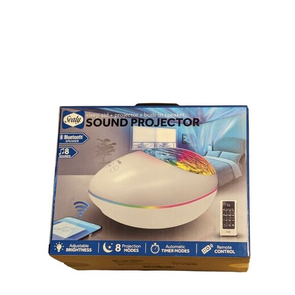 Sealy - Bluetooth Sleep Speaker and Projector - White Remote Timer Adjustable - Picture 3 of 6
